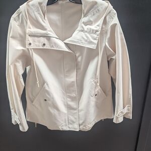 Uniqlo Women's Cream Hooded Utility Jacket